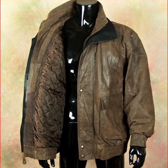 KINGSIZE Jackets & Coats King Size Brand Leather Bomber Flight Jacket